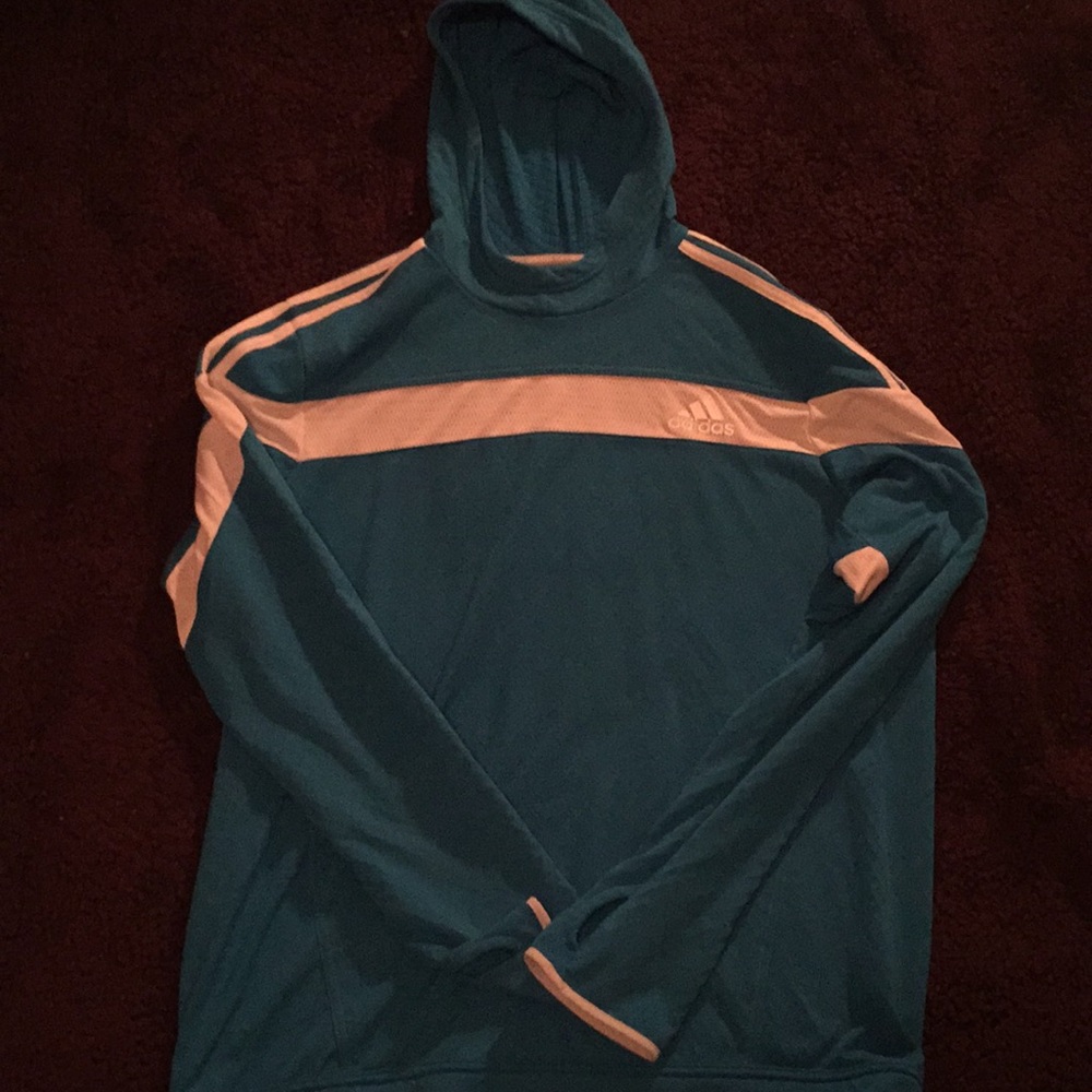 Adidas White a blue pullover
